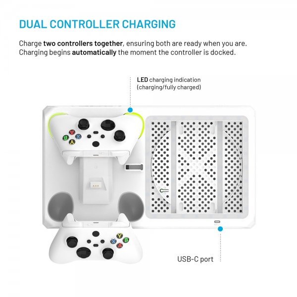 Fixed Multifunctional Docking Station Xbox Series X/Series S Hvit
