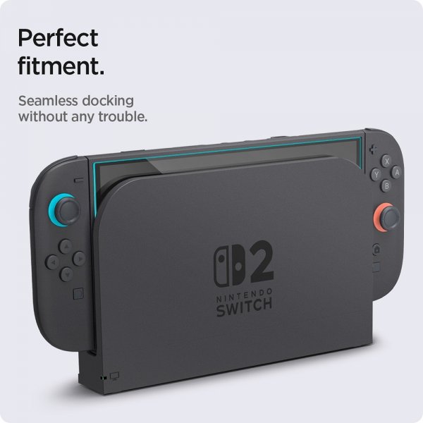 Spigen Nintendo Switch 2 Skjermbeskytter GLAS.tR EZ Fit 2-pakning