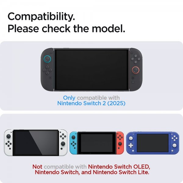 Spigen Nintendo Switch 2 Skjermbeskytter GLAS.tR EZ Fit 2-pakning
