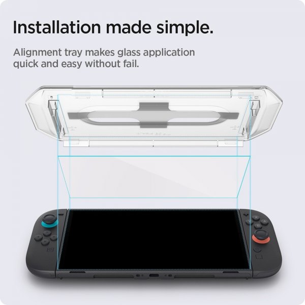 Spigen Nintendo Switch 2 Skjermbeskytter GLAS.tR EZ Fit 2-pakning