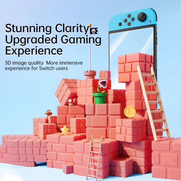 Baseus Nintendo Switch Glasskjerm beskyttelse med installasjonsramme 2-pack