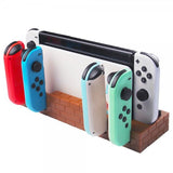 Nintendo Switch ladestasjon for Joy Cons med spilloppbevaring brun