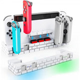 Nintendo Switch ladestasjon for Joy Cons med spilloppbevaring brun