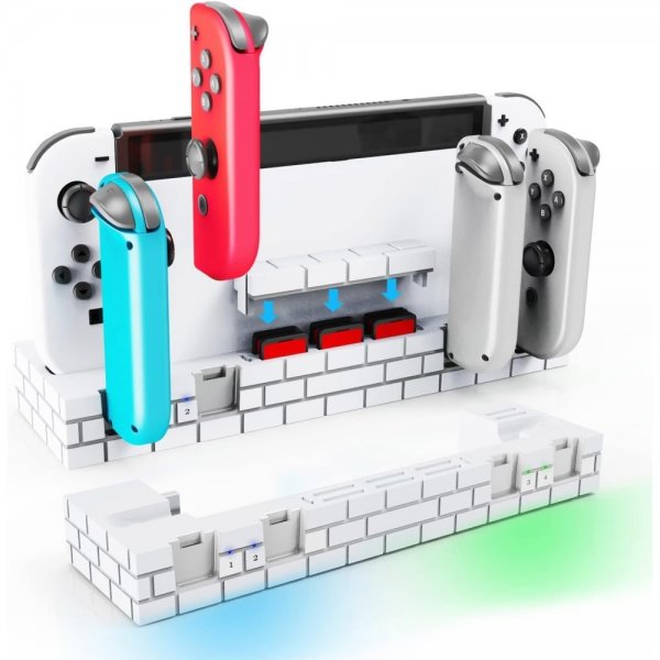Nintendo Switch laderdock for Joy Cons med spilllagring svart