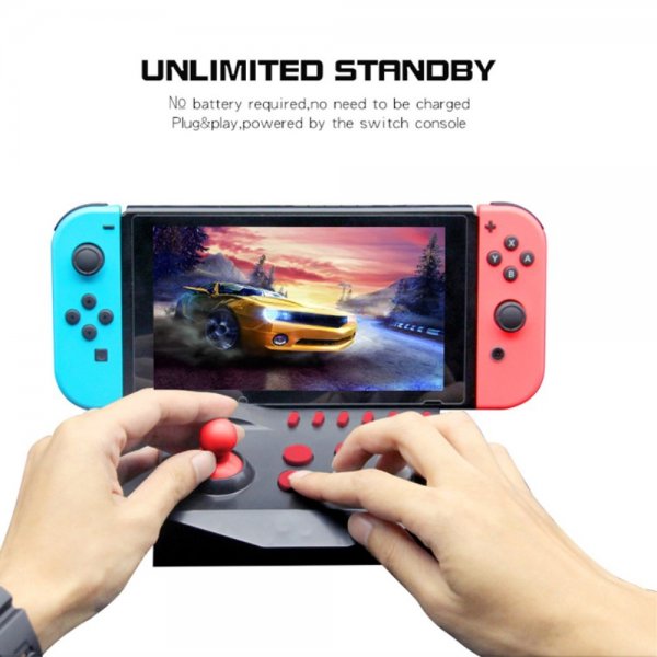 Nintendo Switch/Switch Lite Arkade Spillkontroll med Joystick Svart/Rød