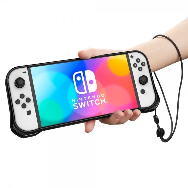 Spigen Nintendo Switch OLED Deksel Rugged Armor Matte Black