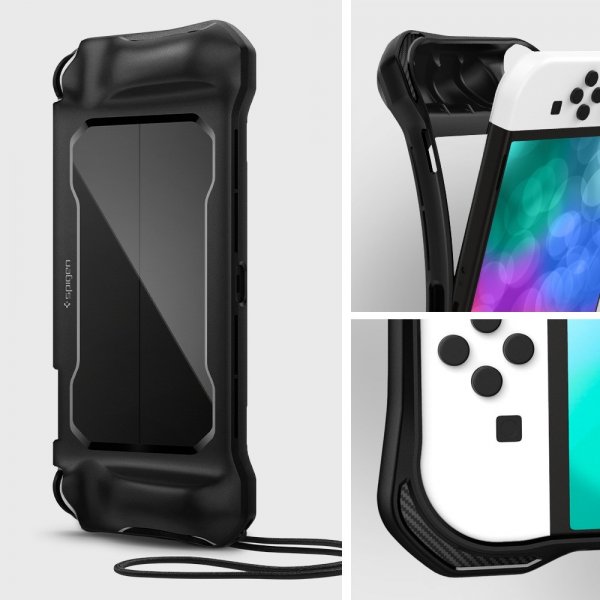 Spigen Nintendo Switch OLED Deksel Rugged Armor Matte Black