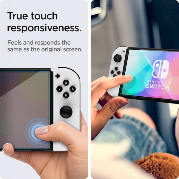 Spigen Nintendo Switch OLED Skjermbeskytter GLAS.tR EZ Fit 2-pakning