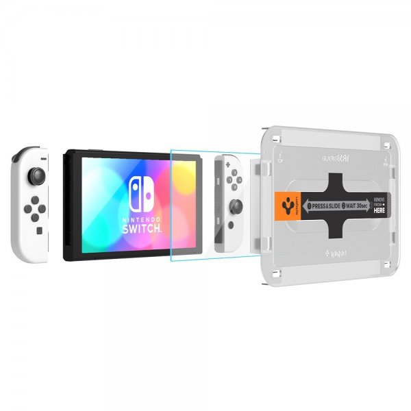 Spigen Nintendo Switch OLED Skjermbeskytter GLAS.tR EZ Fit 2-pakning