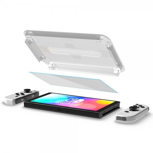 Spigen Nintendo Switch OLED Skjermbeskytter GLAS.tR EZ Fit 2-pakning