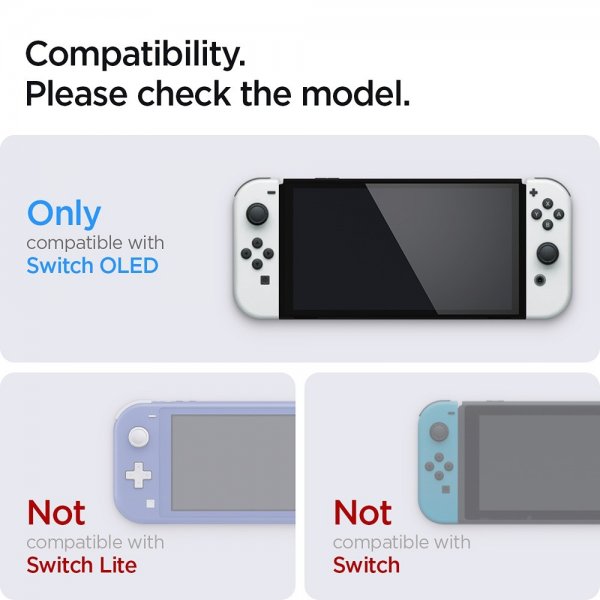 Spigen Nintendo Switch OLED Skjermbeskytter GLAS.tR EZ Fit 2-pakning