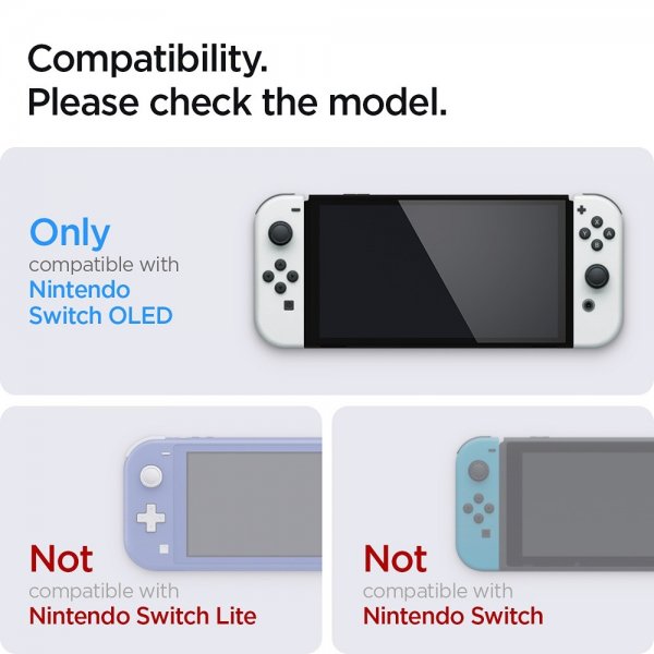 Spigen Nintendo Switch OLED Skjermbeskytter GLAS.tR EZ Fit 2-pakning