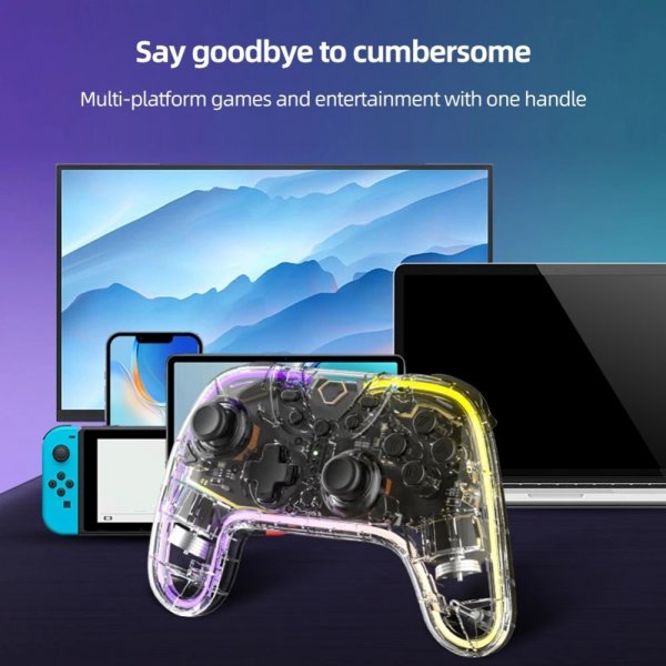 Aolion Nintendo Switch Controller Transparent RGB