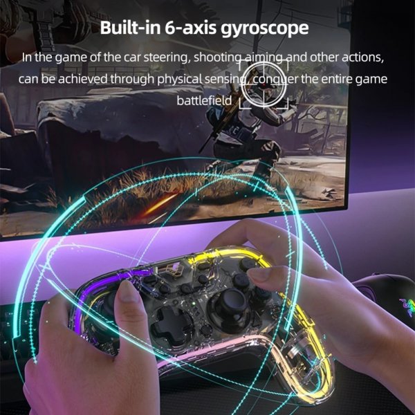 Aolion Nintendo Switch Controller Transparent RGB