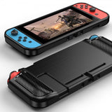 Nintendo Switch Etui Børstet Karbonfiber Tekstur Svart