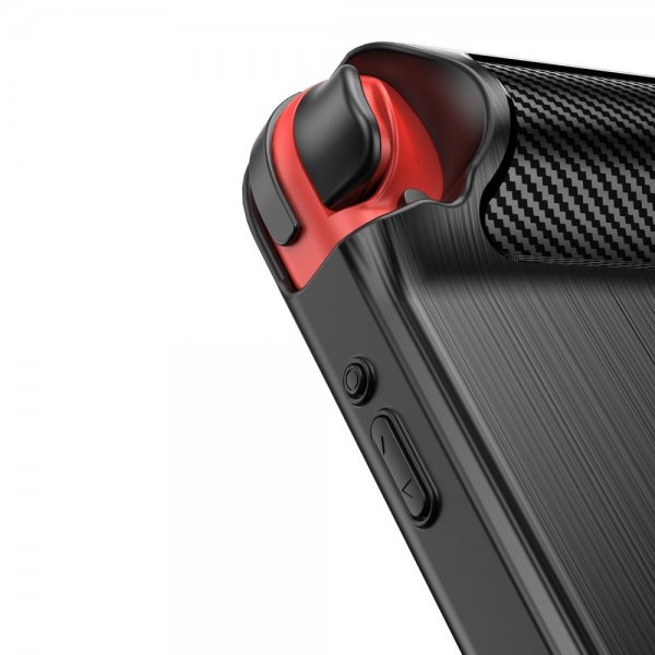 Nintendo Switch Etui Børstet Karbonfiber Tekstur Svart