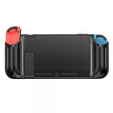 Nintendo Switch Etui Børstet Karbonfiber Tekstur Svart