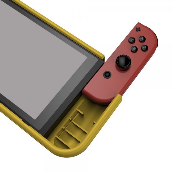 Nintendo Switch etui karbonfiber mønster gul