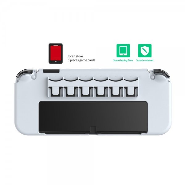 Dobe Nintendo Switch etui med stativ og 6 spillplasser hvit