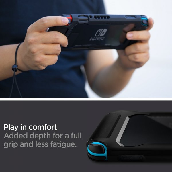 Spigen Nintendo Switch Deksel Rugged Armor Matte Black