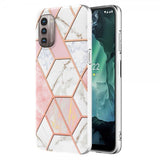 Nokia G11/G21 Deksel Marmormønster Rosa Hvit