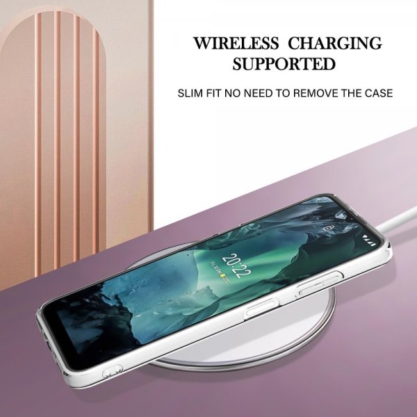 Nokia G11/G21 Deksel Marmormønster Rosa Hvit