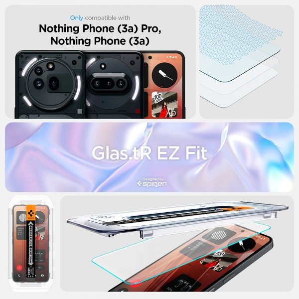 Spigen Nothing Phone (3a)/Phone (3a) Pro Skjermbeskytter GLAS.tR EZ Fit