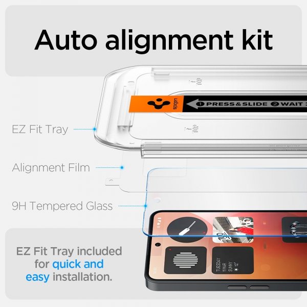 Spigen Nothing Phone (3a)/Phone (3a) Pro Skjermbeskytter GLAS.tR EZ Fit