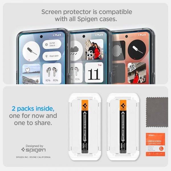 Spigen Nothing Phone (3a)/Phone (3a) Pro Skjermbeskytter GLAS.tR EZ Fit