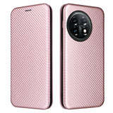OnePlus 11 Etui Karbonfibertekstur Rosegull