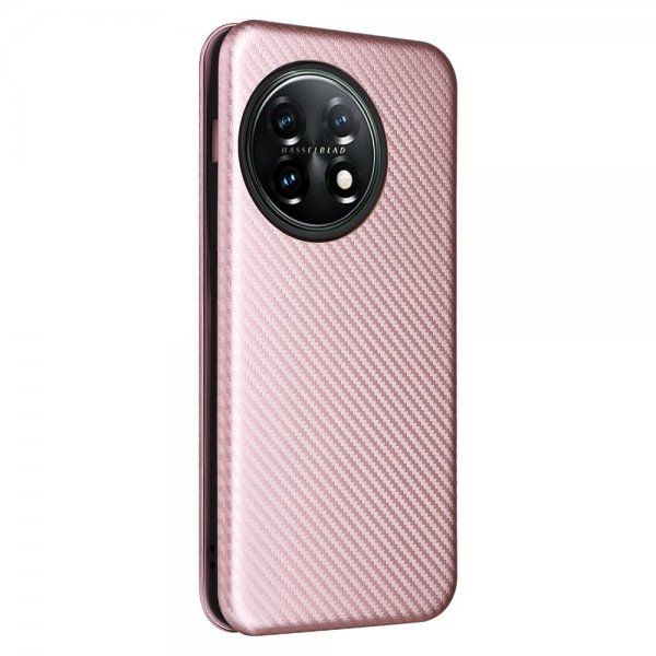 OnePlus 11 Etui Karbonfibertekstur Rosegull