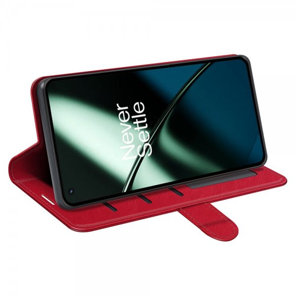 OnePlus 11 Etui Skinntekstur Rød