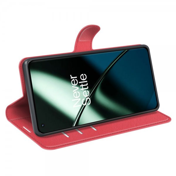 OnePlus 11 Etui Litchi Rød