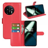 OnePlus 11 Etui Litchi Rød