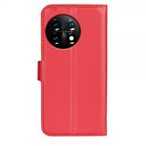 OnePlus 11 Etui Litchi Rød