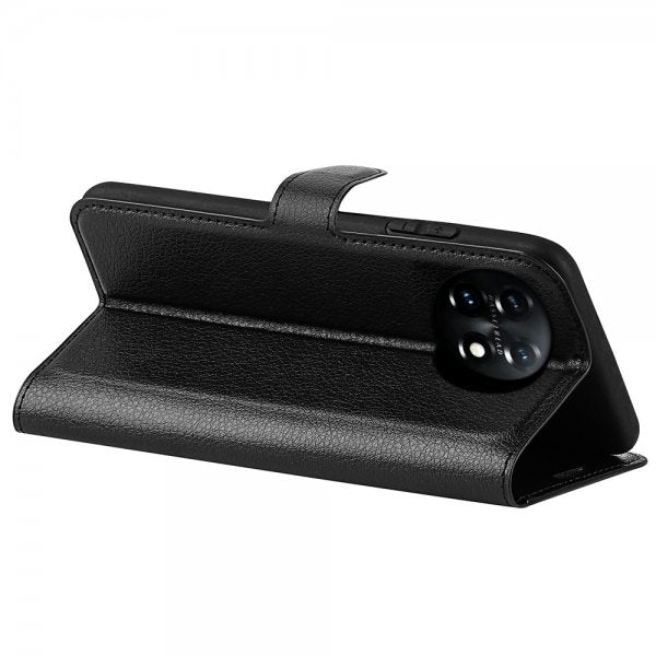 OnePlus 11 Etui Litchi Svart