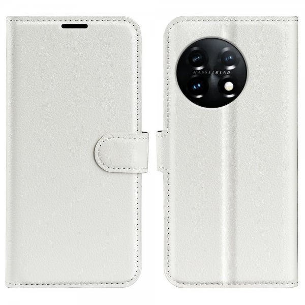 OnePlus 11 Etui Litchi Hvit