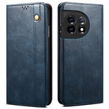 OnePlus 11 Etui Retro Skinntekstur Sydd Blå