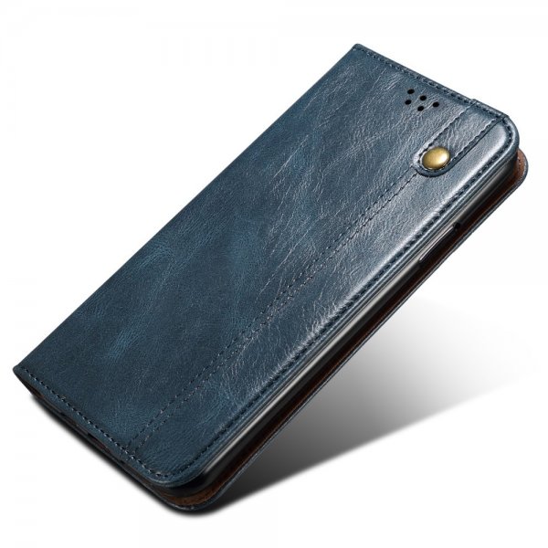 OnePlus 11 Etui Retro Skinntekstur Sydd Blå