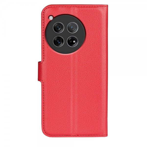 OnePlus 12 Etui Litchi Rød