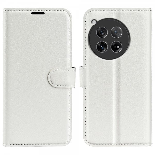 OnePlus 12 Etui Litchi Hvit