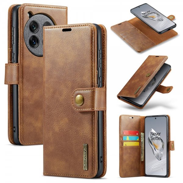 Dg.Ming OnePlus 12 Etui Avtagbart Deksel Brun