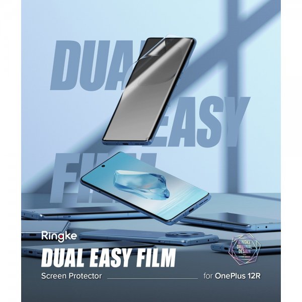 Ringke OnePlus 12R Skjermbeskytter Dual Easy Film 2-pakning