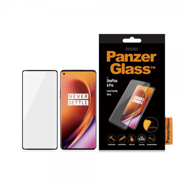 PanzerGlass OnePlus 8 Pro Skjermbeskytter CaseFriendly Curved Edges
