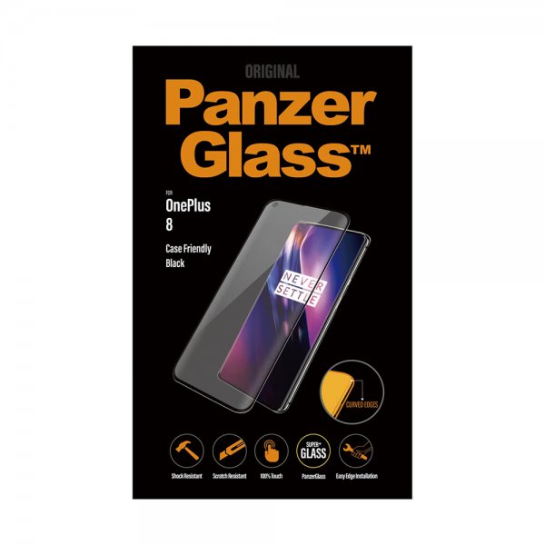 PanzerGlass OnePlus 8 Skjermbeskytter CaseFriendly Curved Edges