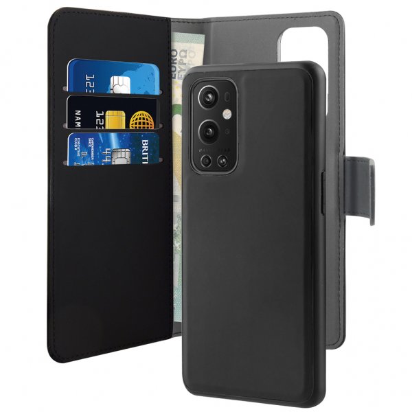 Puro OnePlus 9 Pro Etui Wallet Detachable 2 in 1 Avtakbart Deksel Svart