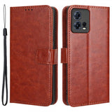 Motorola Edge 30 Fusion Etui Skinntekstur Brun