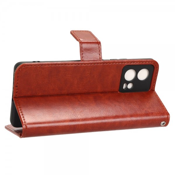 Motorola Edge 30 Fusion Etui Skinntekstur Brun