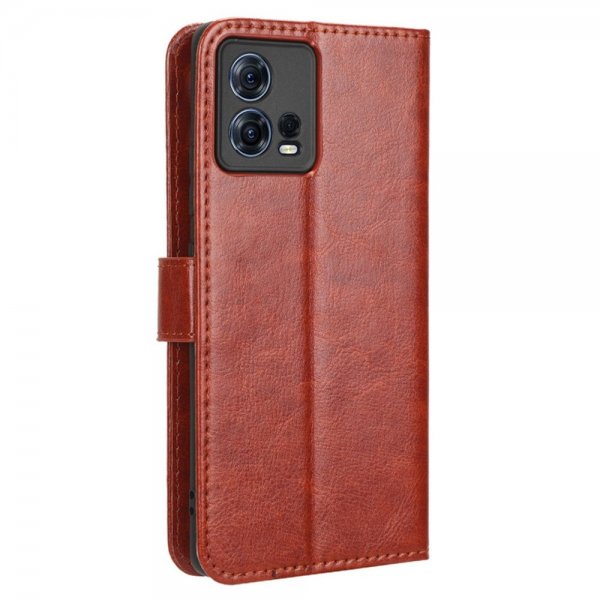 Motorola Edge 30 Fusion Etui Skinntekstur Brun