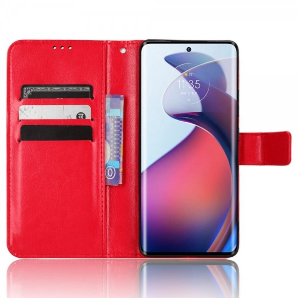 Motorola Edge 30 Fusion Etui Skinntekstur Rød